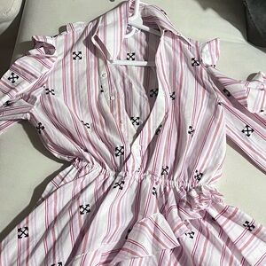 Off-White Pink and Red Striped Garment